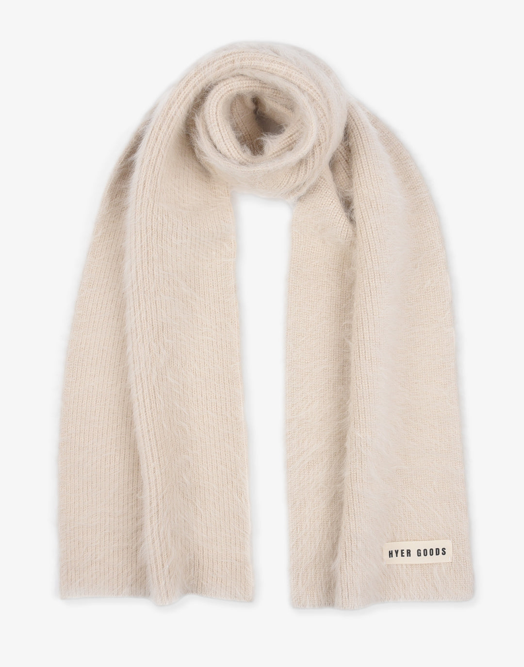 hyer goods upcycled angora scarf cream off white #color_off-white