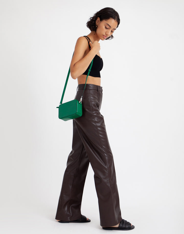 recycled genuine leather camera bag green#color_glazed-green