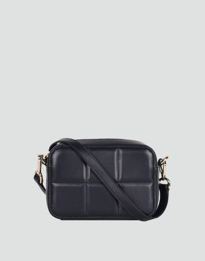 recycled genuine quilted leather camera bag navy blue#color_midnight-quilt