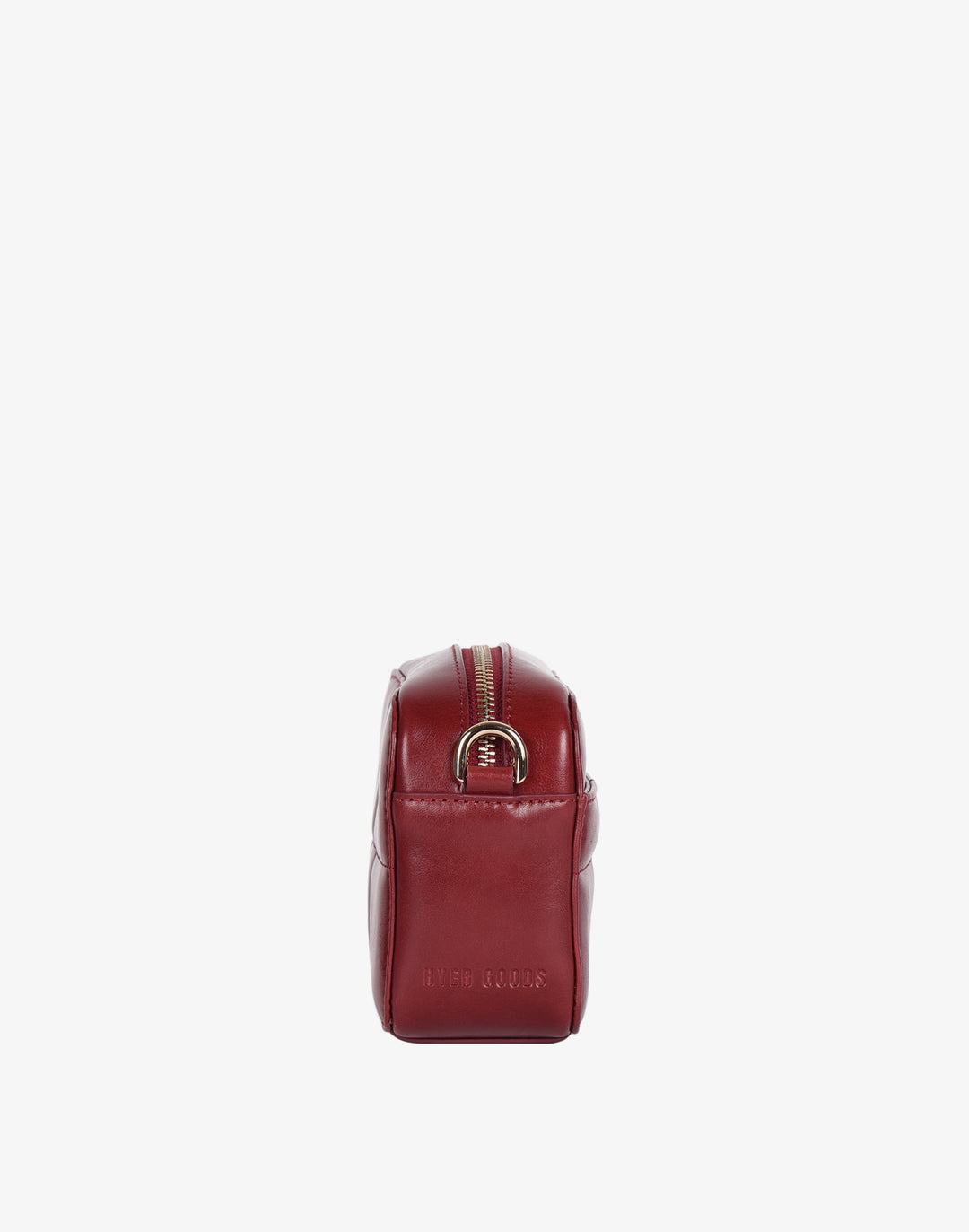 recycled genuine quilted leather camera bag red#color_red-quilt