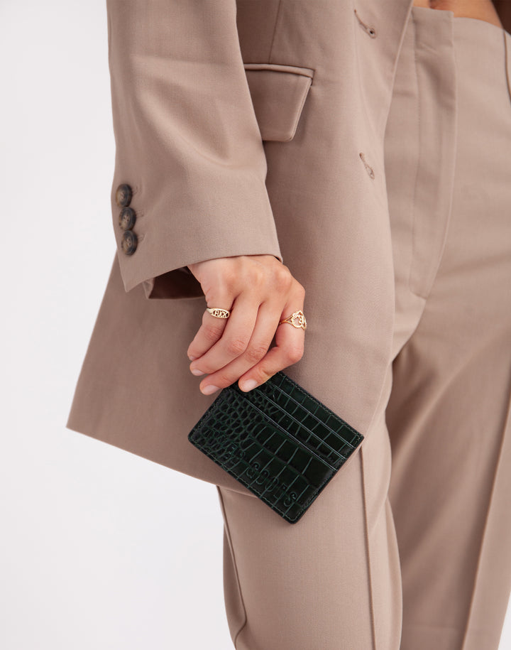 Hyer Goods_Card Wallet_emerald green crocodile_#color_emerald-croco