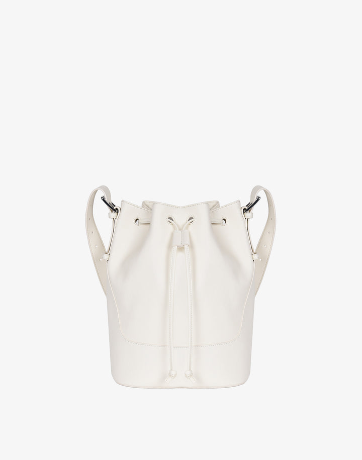 hyer goods recycled leather cinch bucket bag cream#color_cream