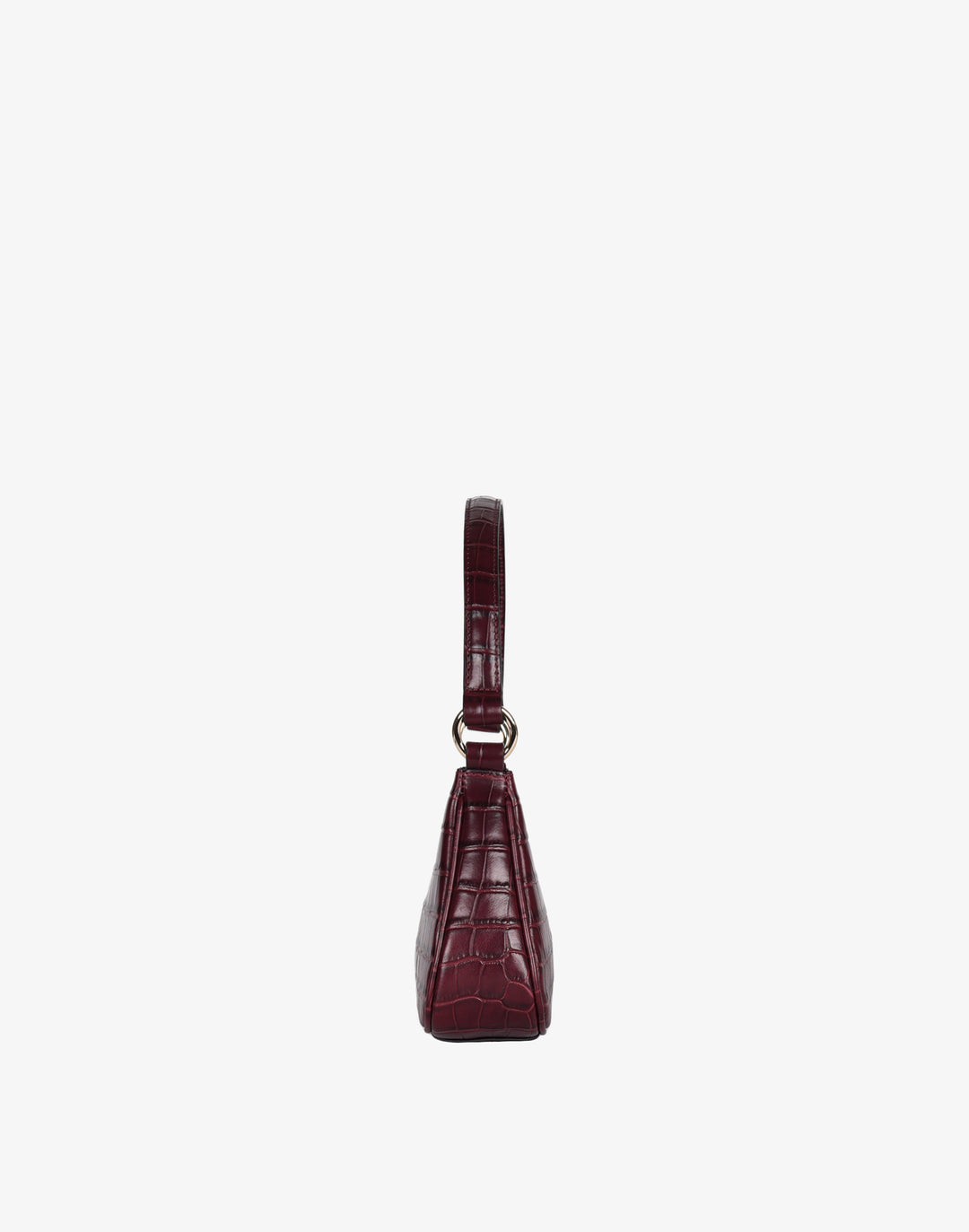 recycled genuine leather mini shoulder bag burgundy crocodile #color_burgundy-croco
