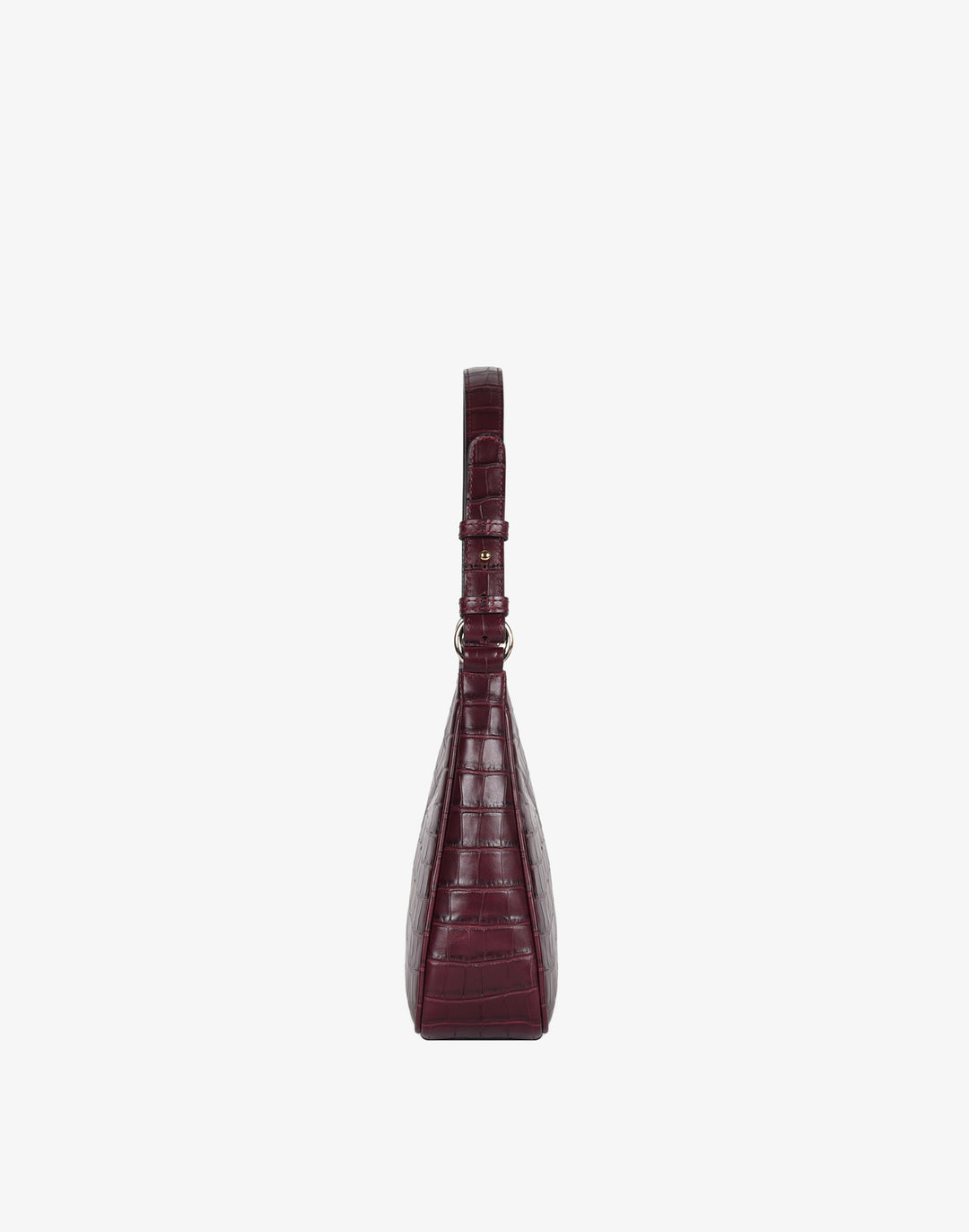 recycled genuine leather everyday shoulder bag burgundy crocodile#color_burgundy-croco