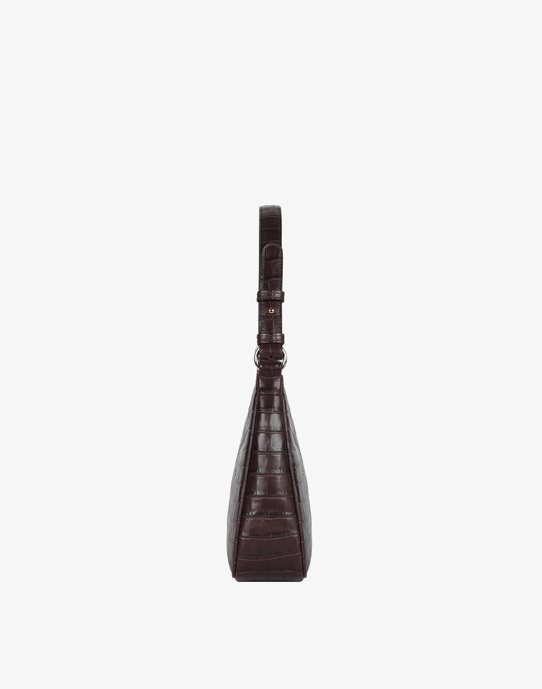 recycled genuine leather everyday shoulder bag dark brown chocolate croco#color_choco-croco