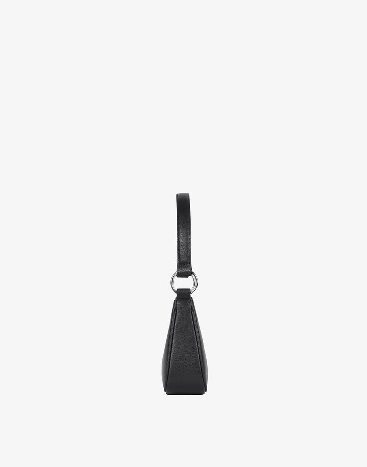 recycled genuine leather mini shoulder bag black#color_black