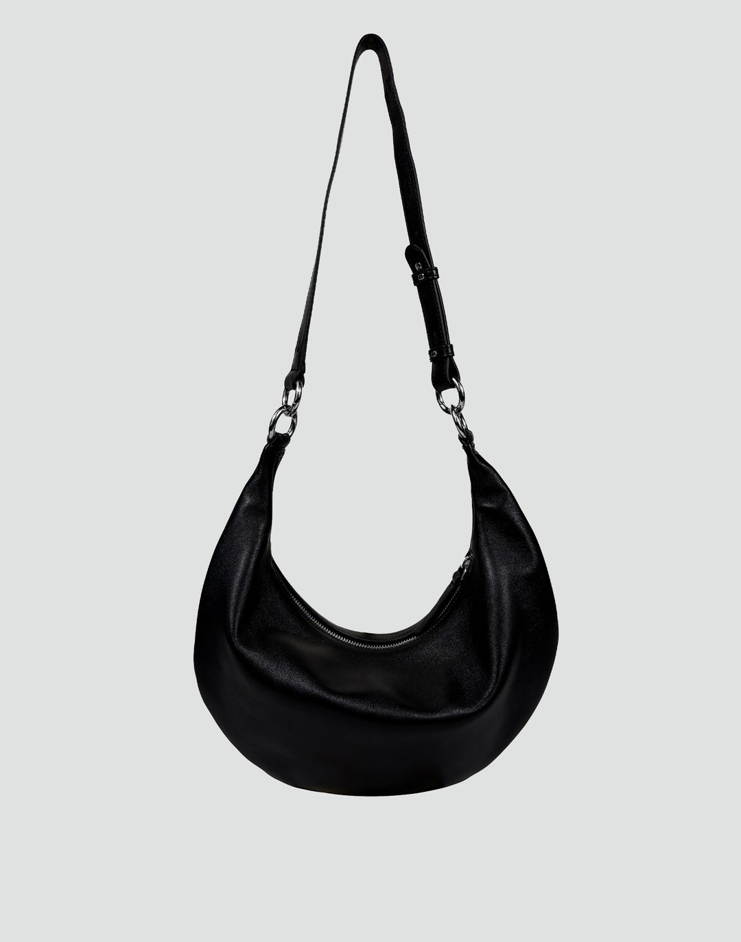 HYER GOODS convertible crossbody hobo Piccola ring bag #color_black-silver