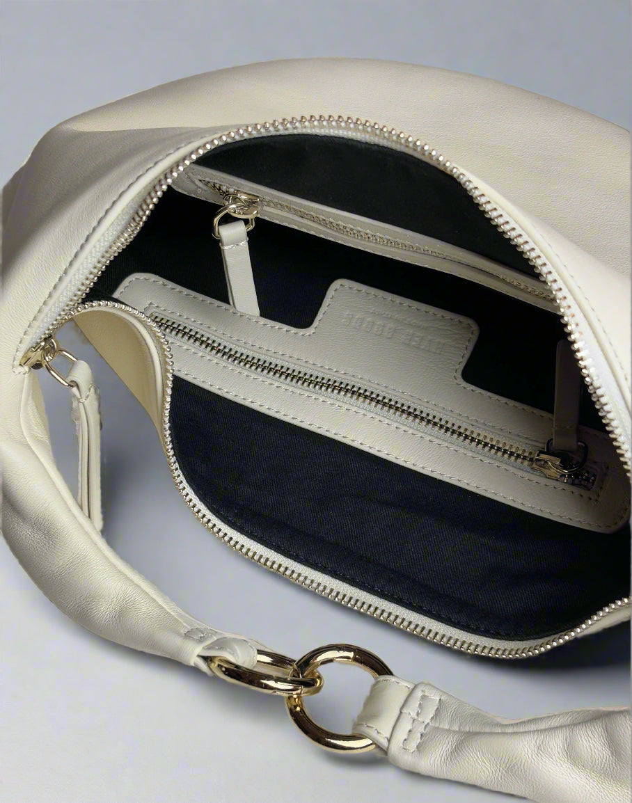 hyer goods ring bag convertible leather hobo bag#color_off-white