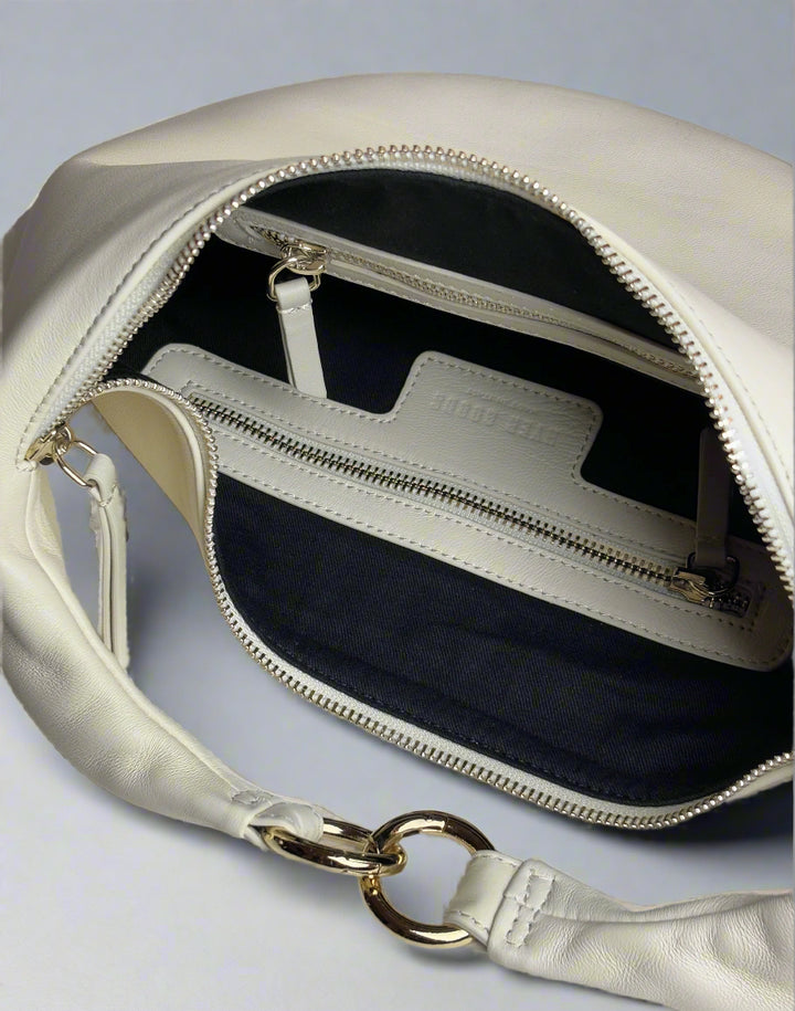hyer goods ring bag convertible leather hobo bag#color_off-white