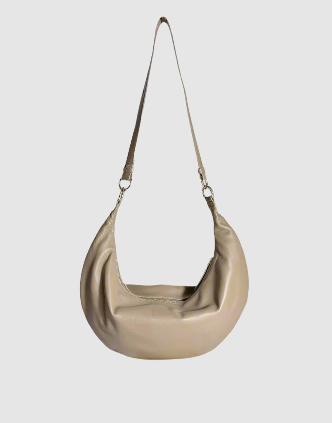 hyer goods ring bag convertible leather hobo bag#color_taupe