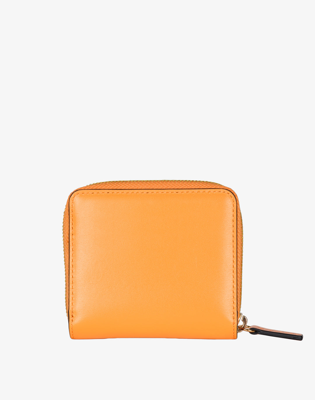 hyer goods recycled leather zip around wallet neon orange#color_neon-orange