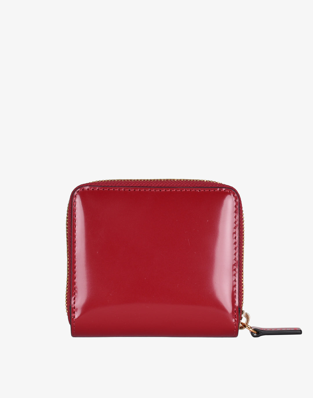 hyer goods recycled leather zip around wallet shiny red patent#color_glazed-red