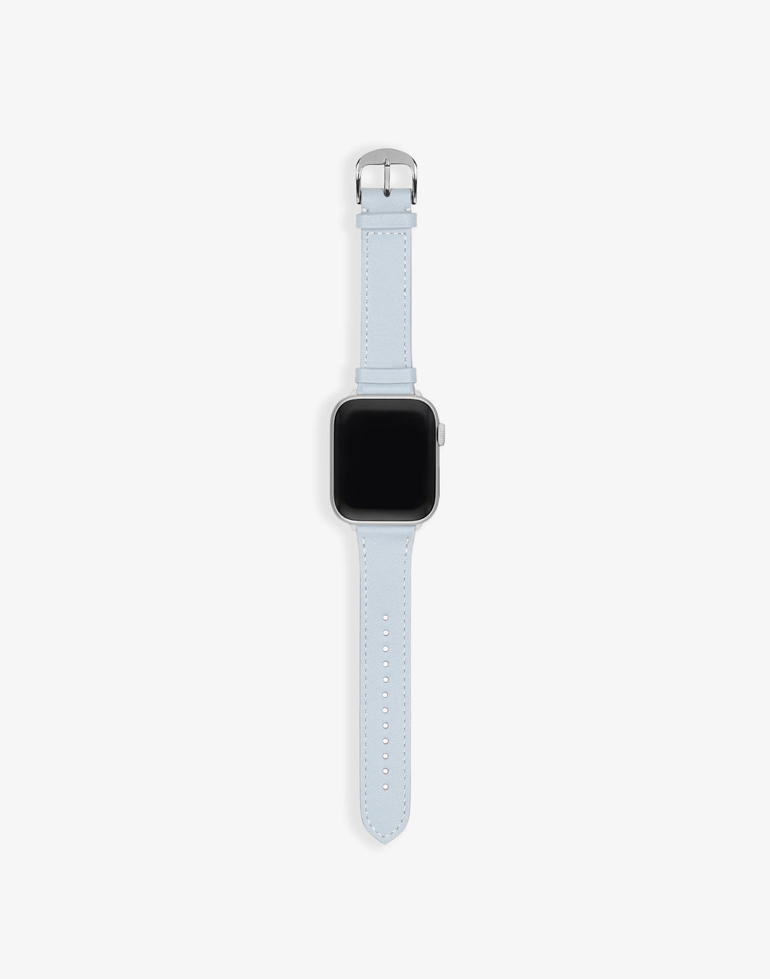Hyer Goods recycled leather Apple Watch Band pale blue silver hardware 38/40/41mm#color_pale-blue