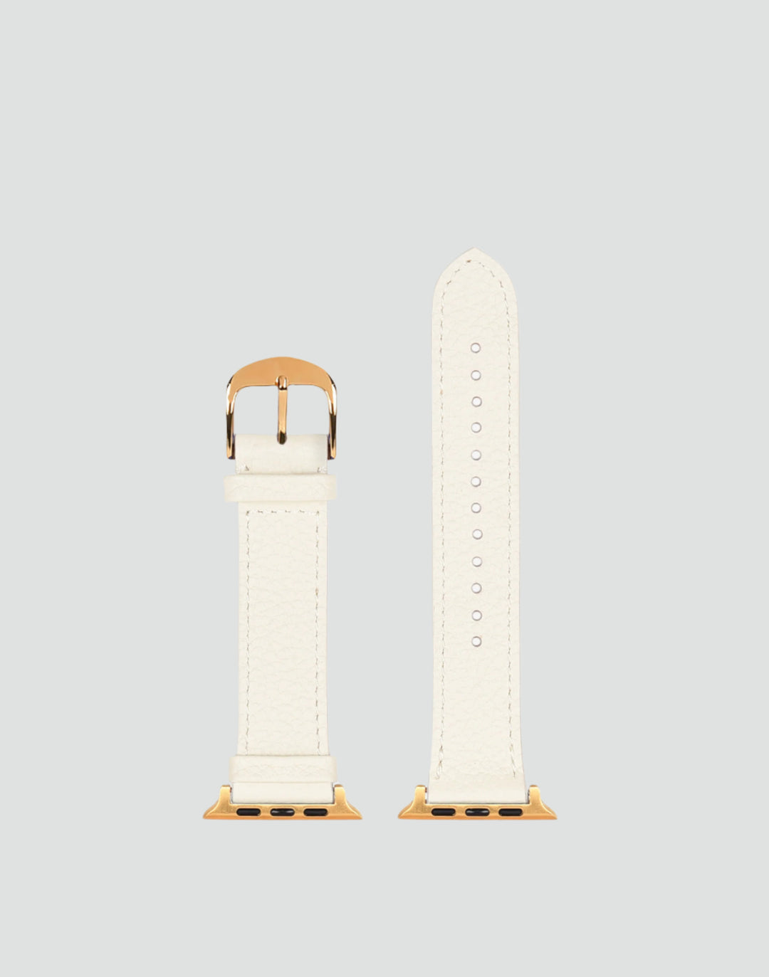 Hyer Goods recycled leather Apple Watch Band white gold hardware 38/40/41mm#color_white
