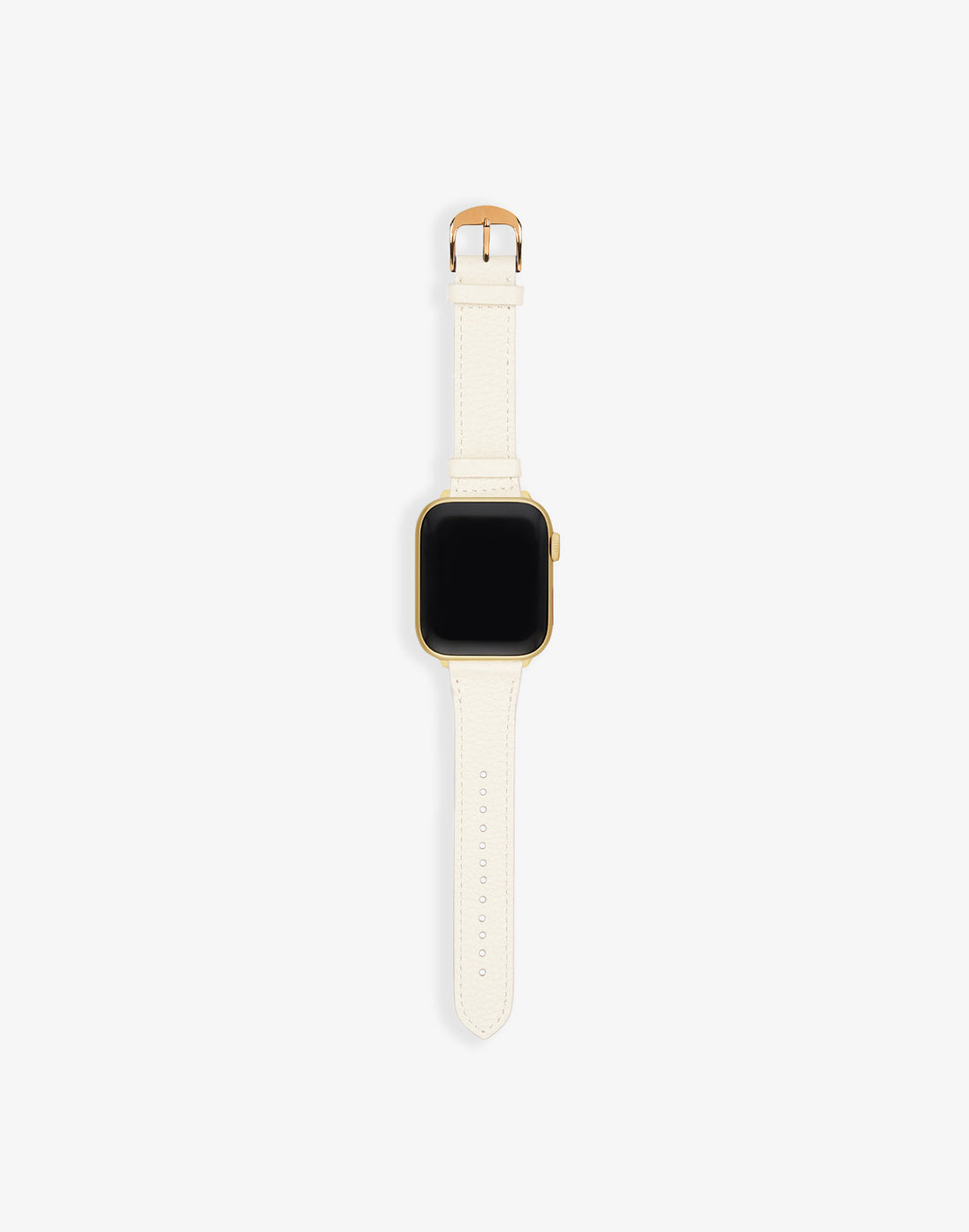 Hyer Goods recycled leather Apple Watch Band white gold hardware 42/44/45/49mm #color_white