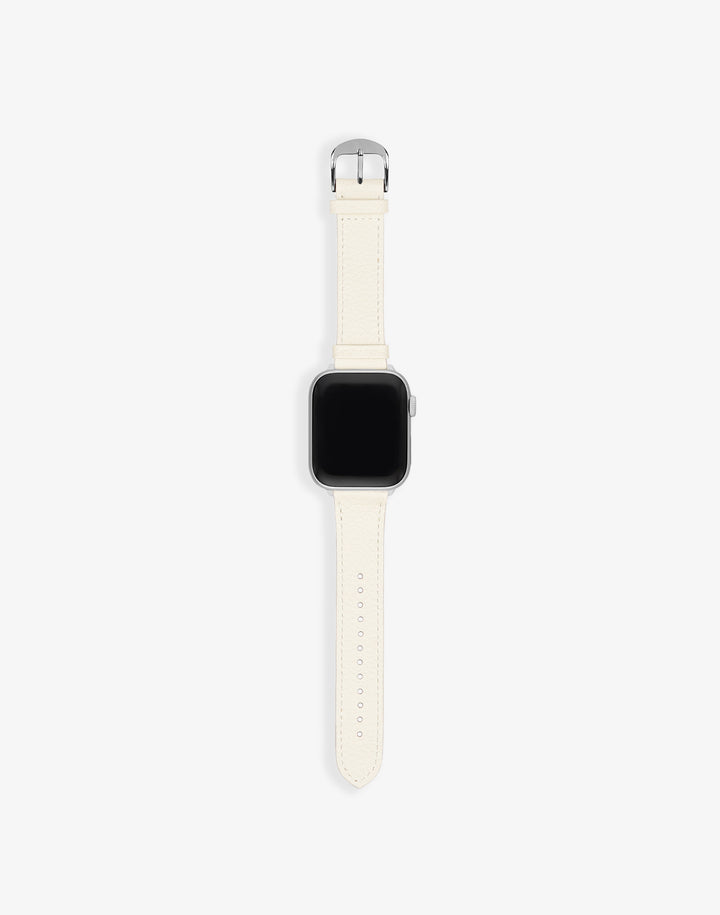 Hyer Goods recycled leather Apple Watch Band white silver hardware 38/40/41mm #color_white