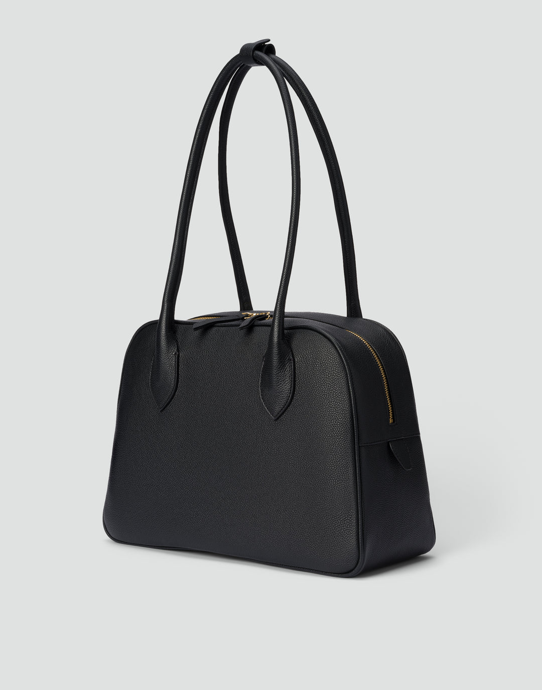 hyer goods autostrada leather zip top tote  bag#color_black