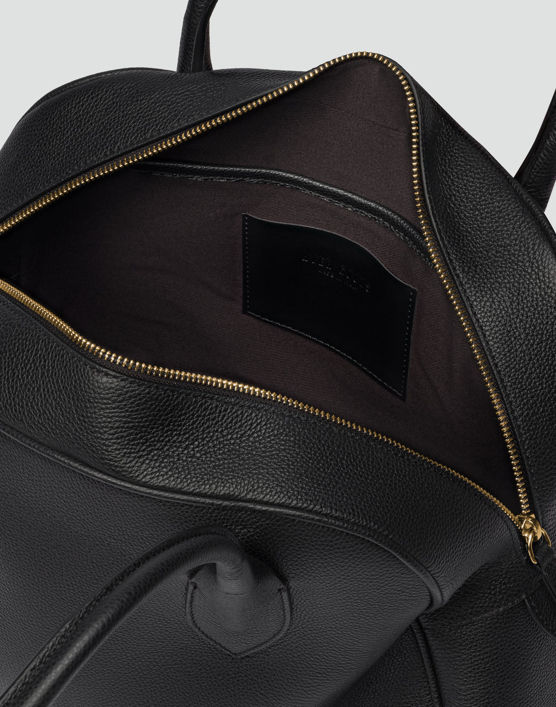 hyer goods autostrada leather zip top tote  bag#color_black