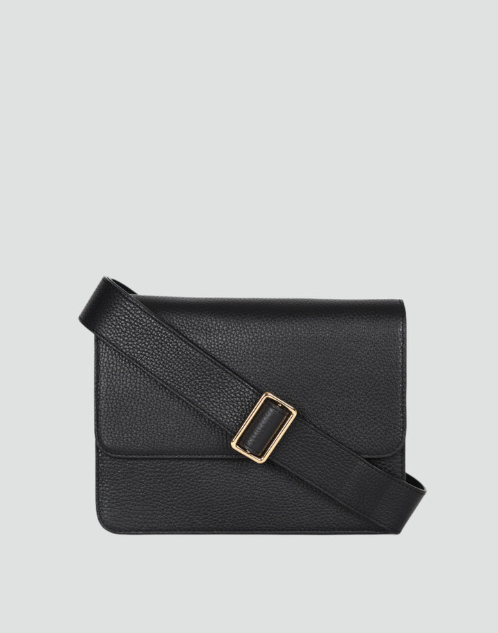 hyer goods recycled leather crossbody satchel bag black #color_black