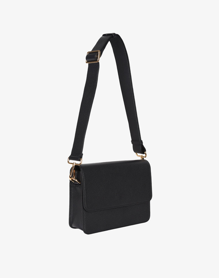 hyer goods recycled leather crossbody satchel bag black #color_black