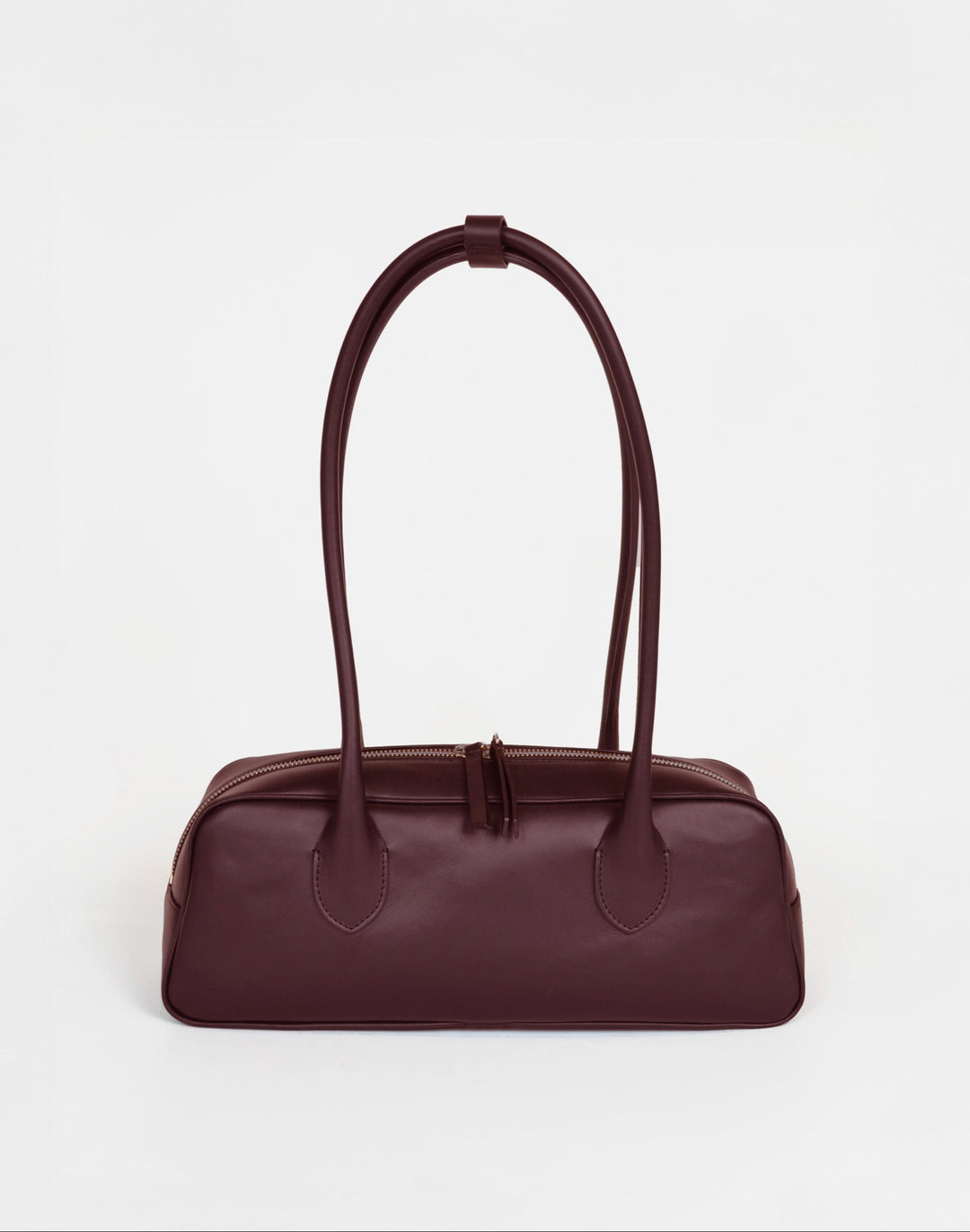 HYER GOODS La Strada East West Bag in burgundy wine #color_burgundy