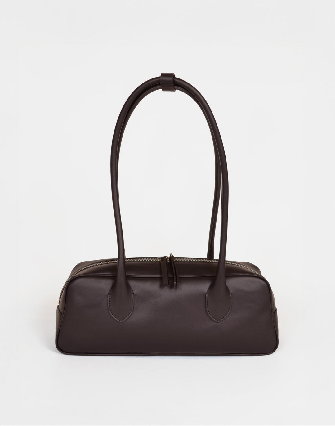 HYER GOODS La Strada East West Bag in chocolate brown #color_chocolate