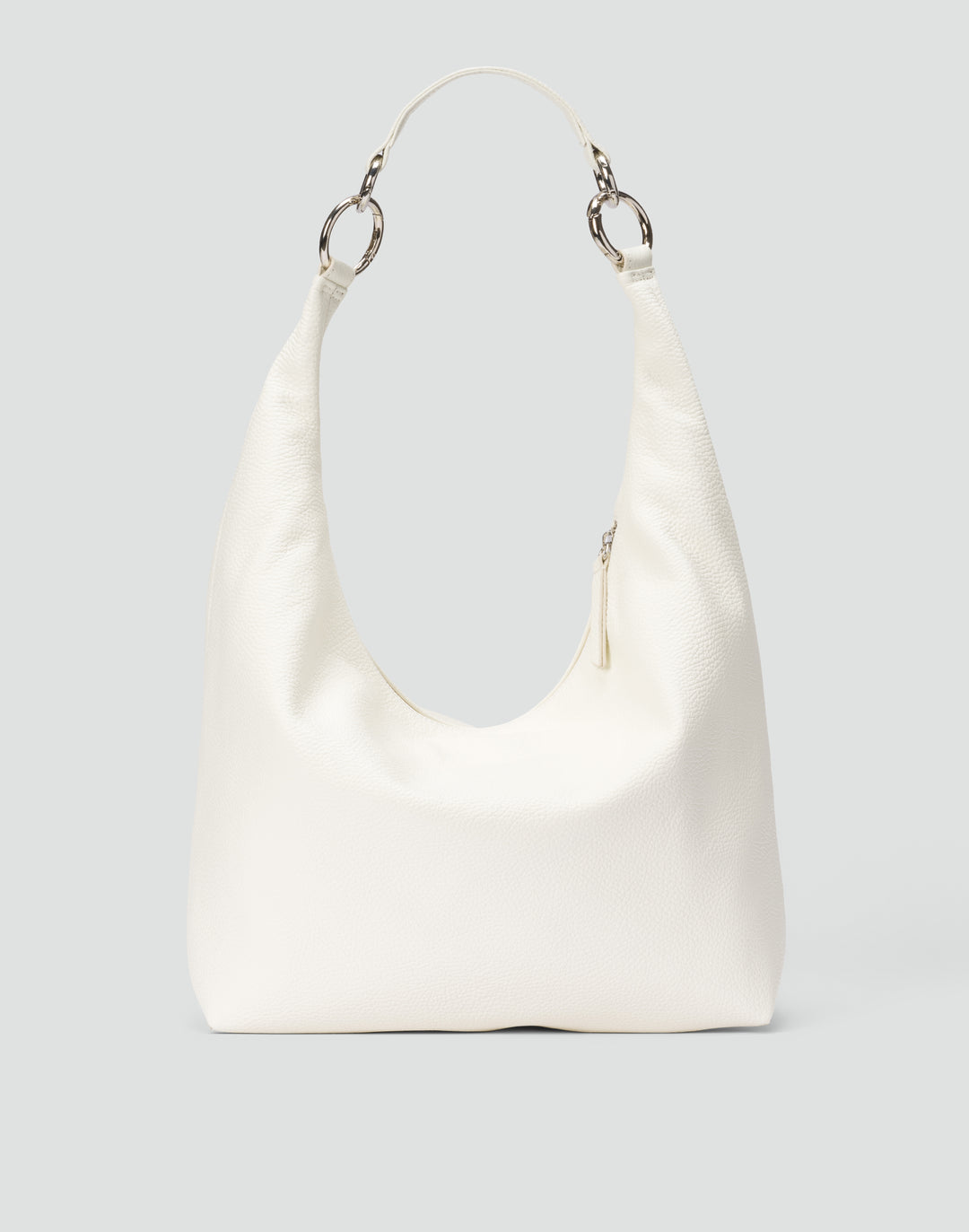 HYER GOODS tumbled leather oversized hobo ring bag brown#color_white