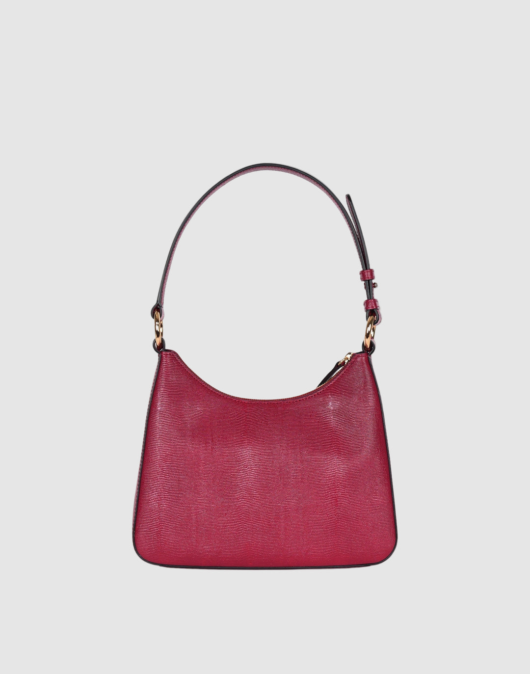 recycled genuine leather everyday shoulder bag cherry red lizard#color_cherry-red-lizard