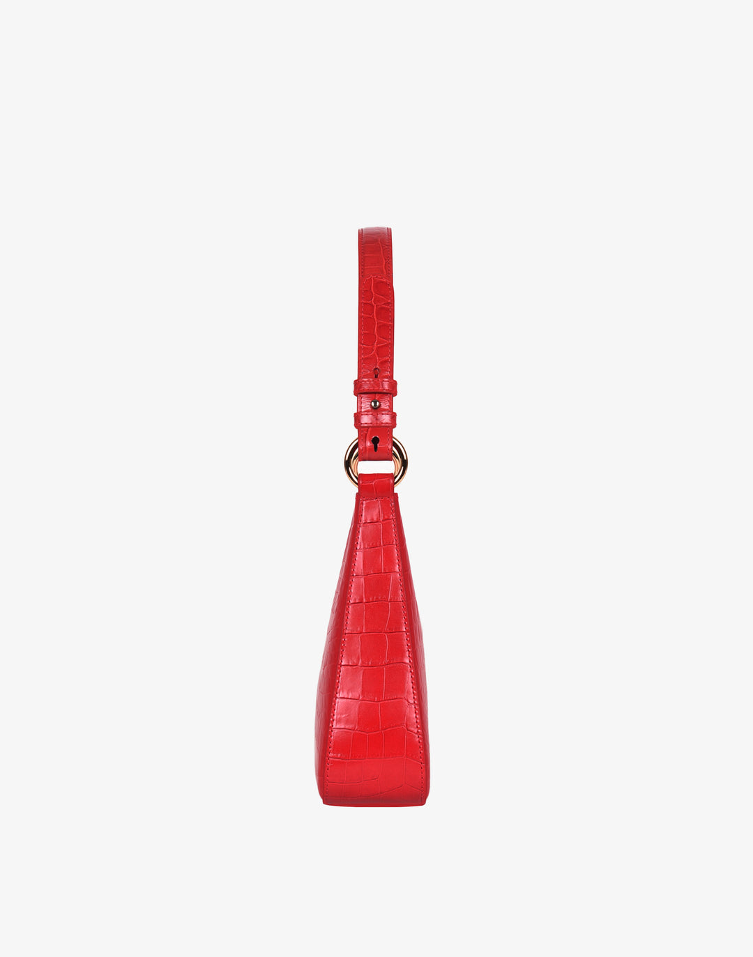 recycled genuine leather everyday shoulder bag red crocodile #color_bright-red-croco