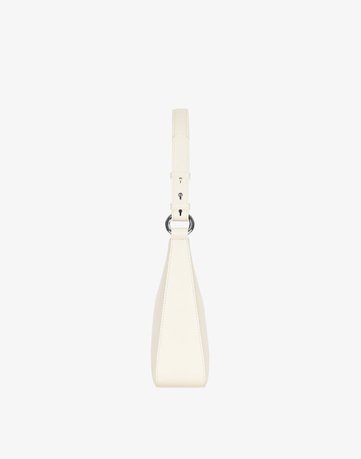 recycled genuine leather everyday shoulder bag white pebbled leather #color_white