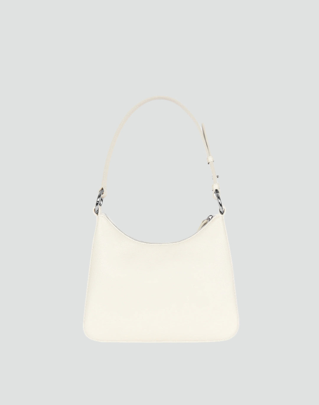 recycled genuine leather everyday shoulder bag white pebbled leather #color_white