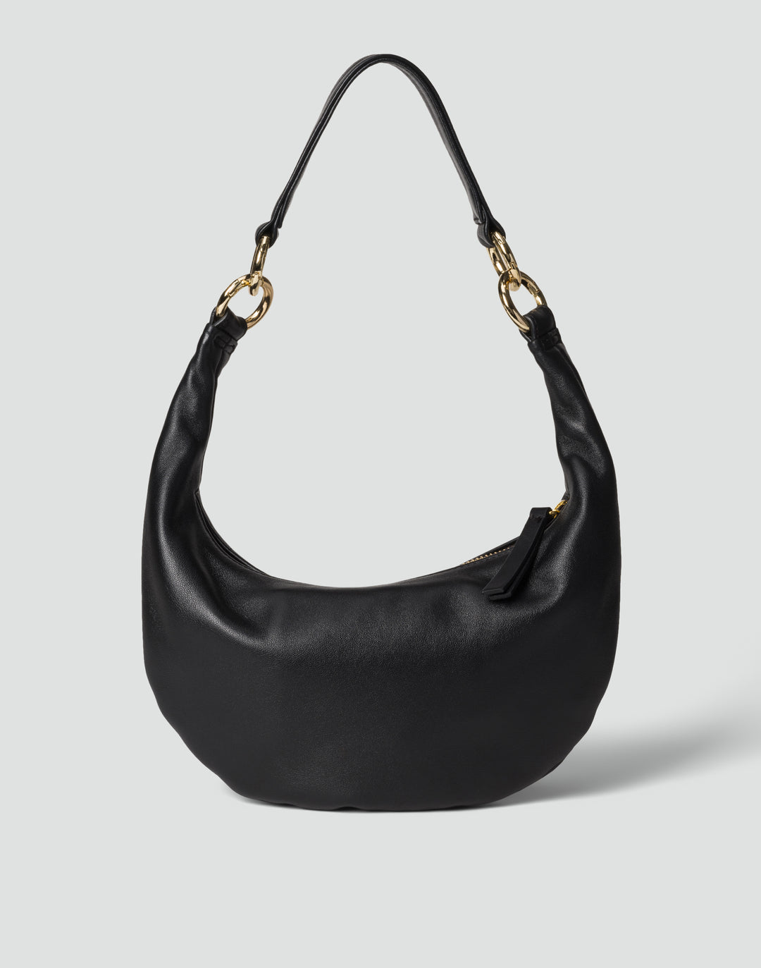 HYER GOODS Mini crescent micro ring bag black gold#color_black-gold