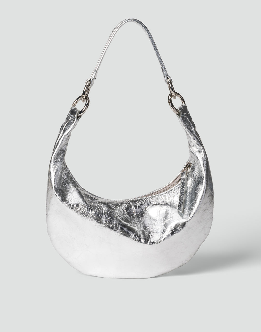 HYER GOODS Mini crescent micro ring bag silver #color_silver