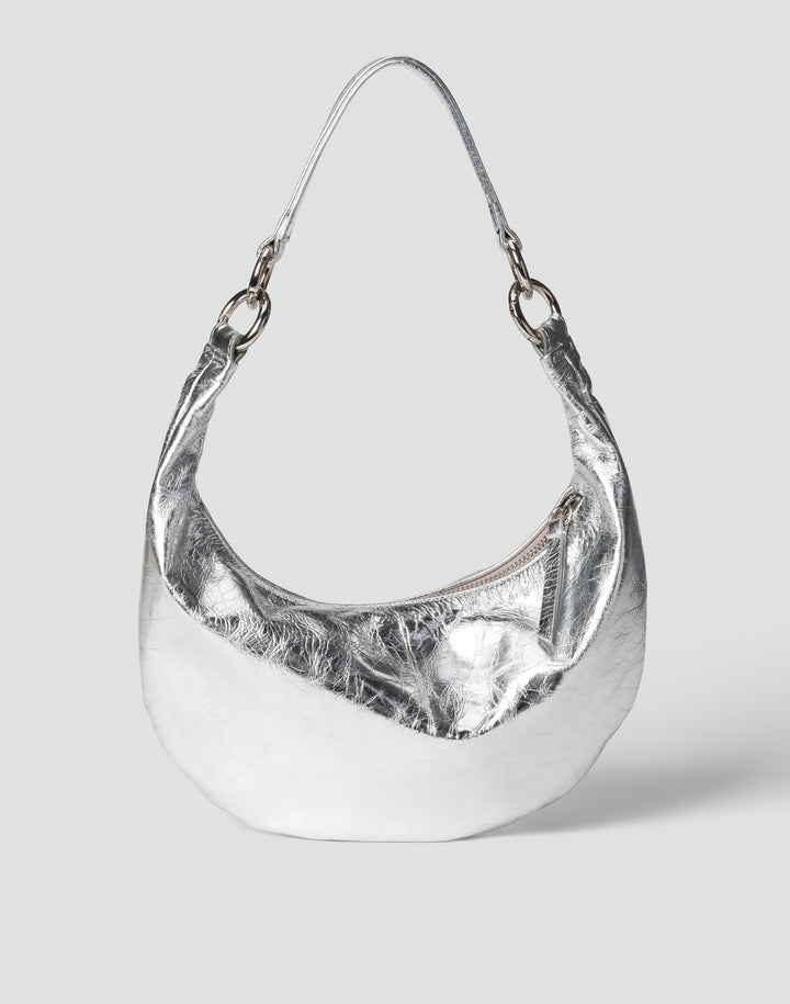 HYER GOODS Mini crescent micro ring bag silver #color_silver