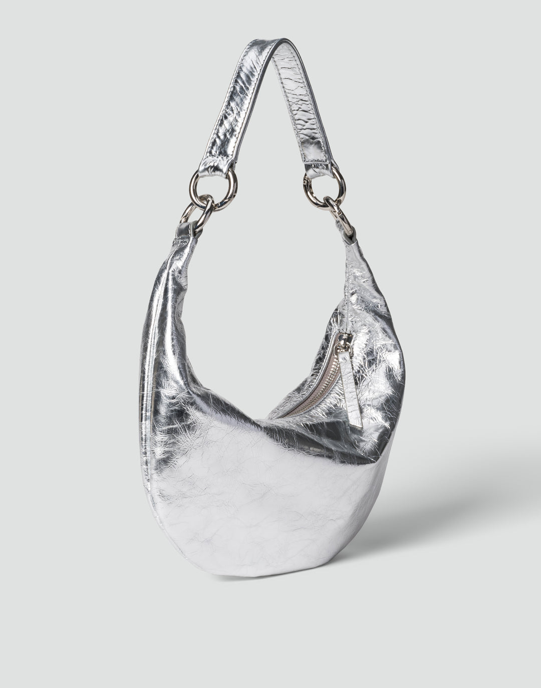 HYER GOODS Mini crescent micro ring bag silver #color_silver