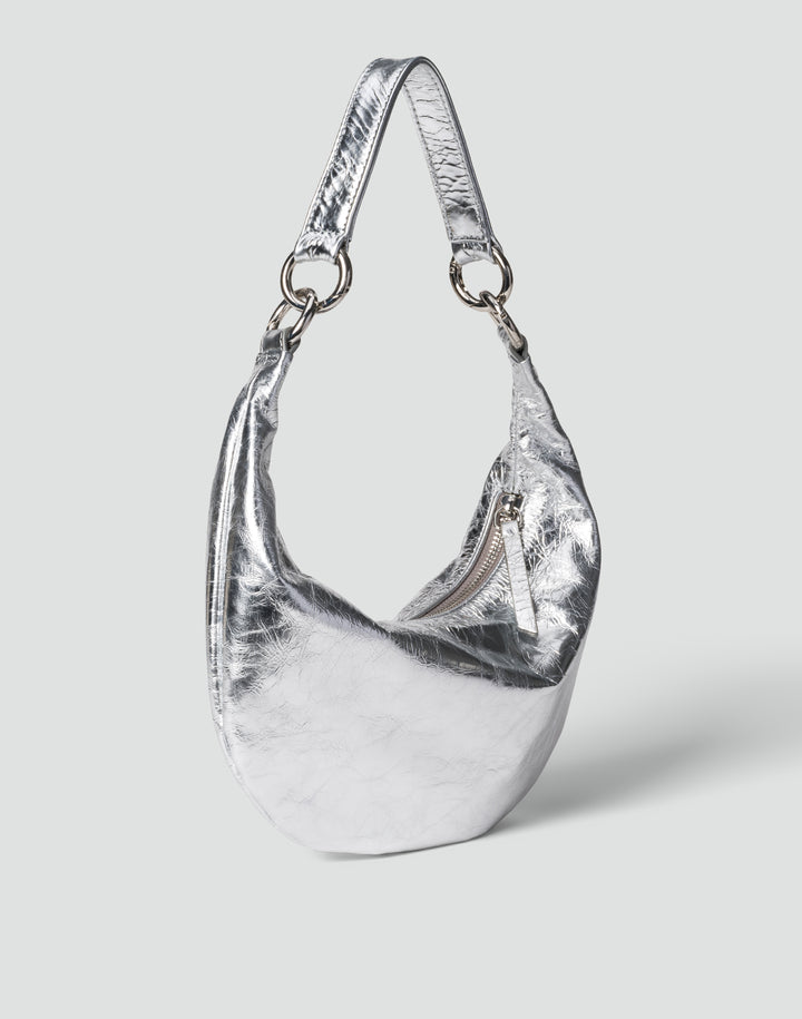 HYER GOODS Mini crescent micro ring bag silver #color_silver