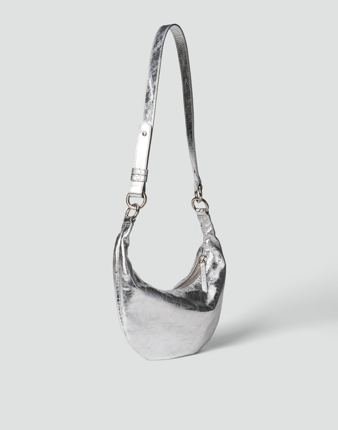HYER GOODS Mini crescent micro ring bag silver #color_silver