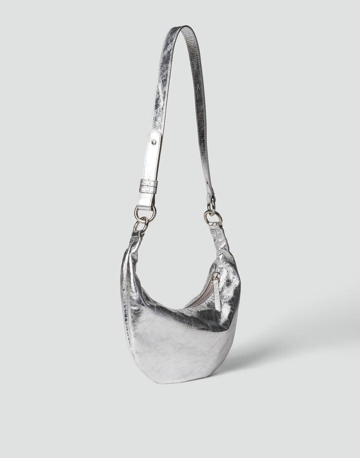 HYER GOODS Mini crescent micro ring bag silver #color_silver