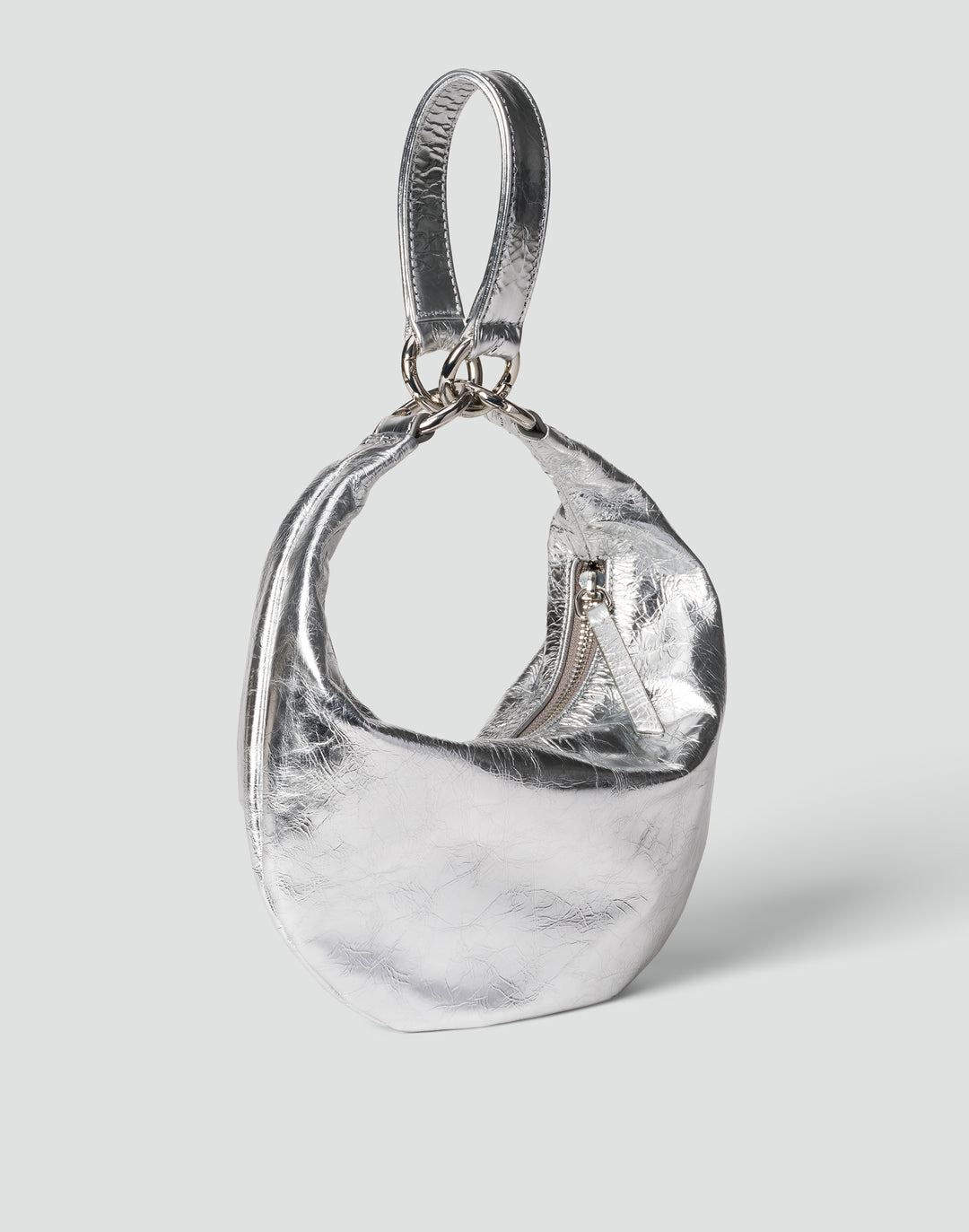 HYER GOODS Mini crescent micro ring bag silver #color_silver