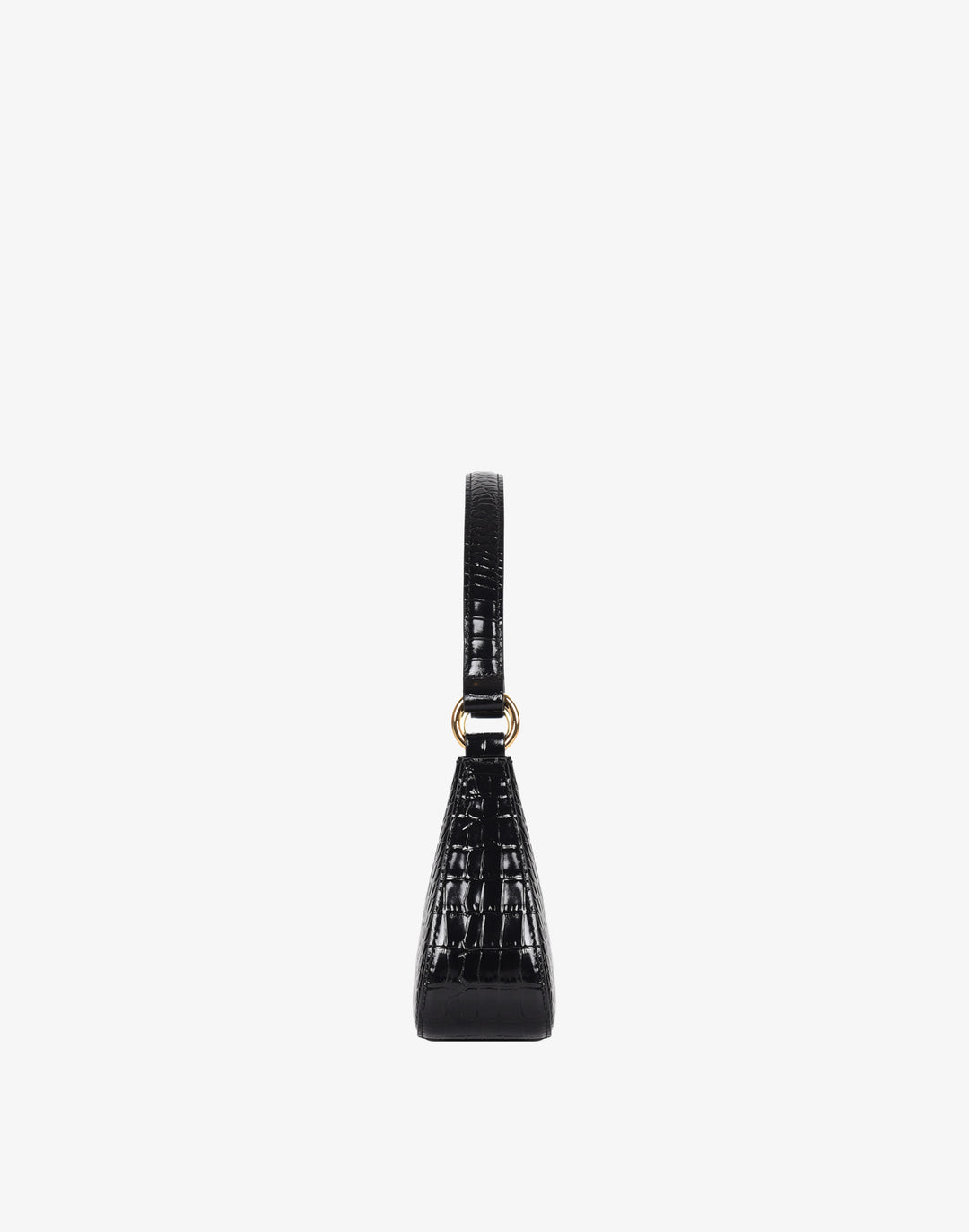 recycled genuine leather mini shoulder bag black crocodile #color_black-croco