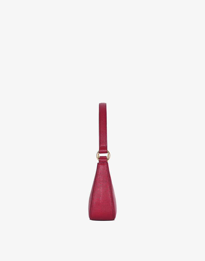recycled genuine leather mini shoulder bag cherry red lizard #color_cherry-red-lizard