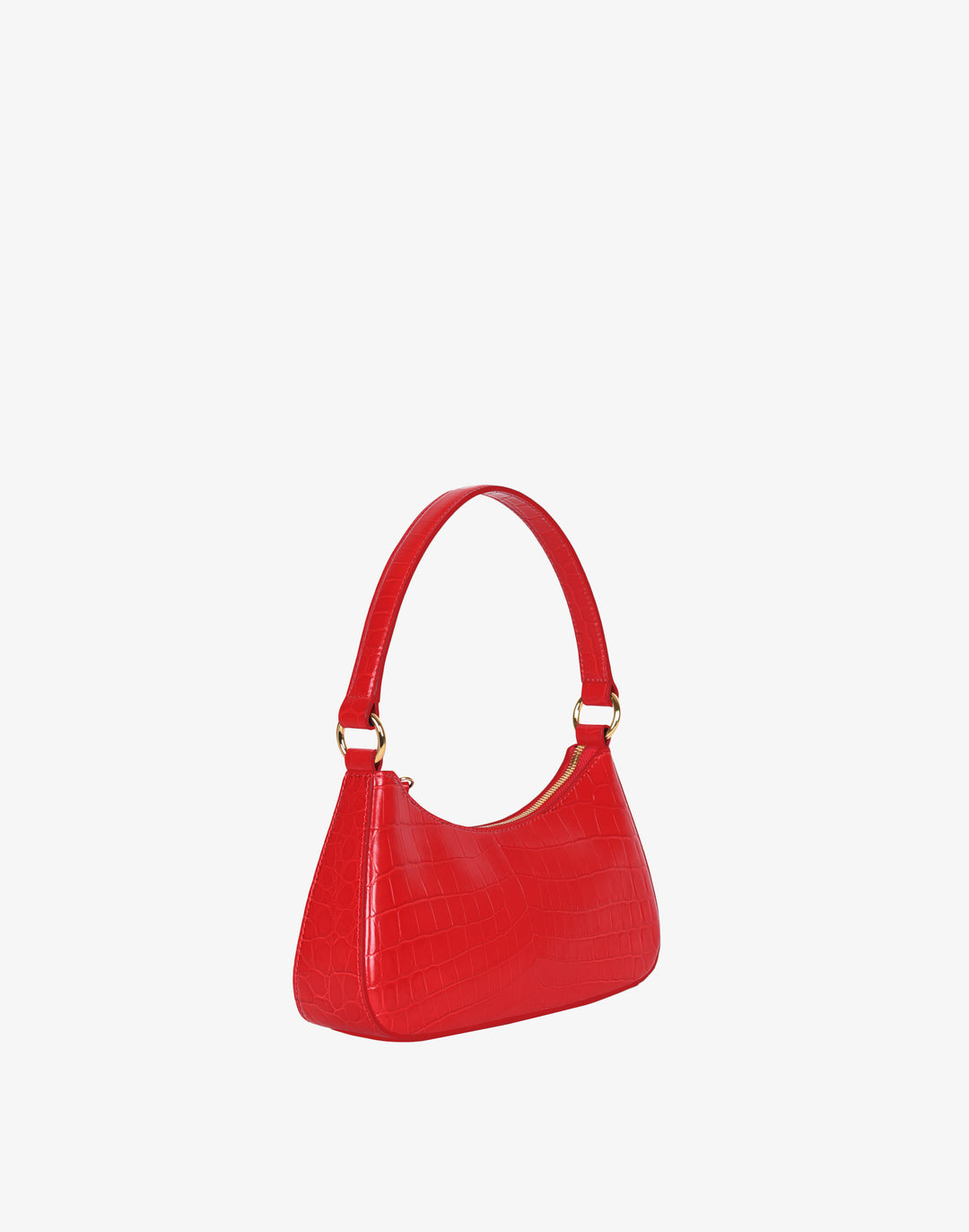 recycled genuine leather mini shoulder bag red crocodile #color_bright-red-croco