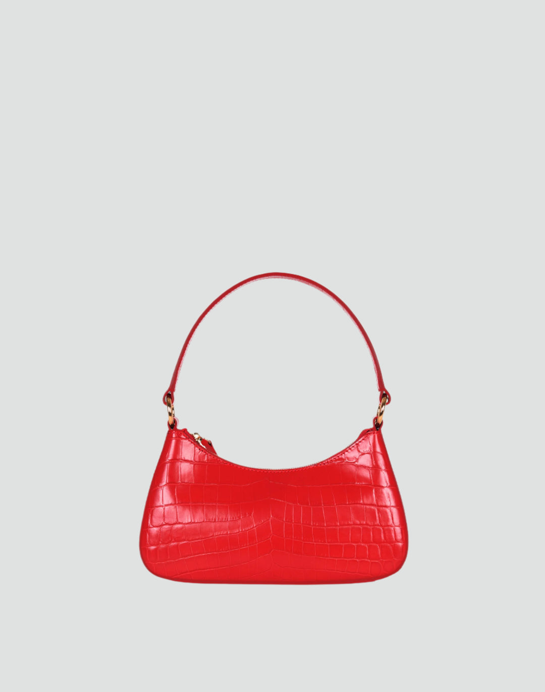 recycled genuine leather mini shoulder bag red crocodile #color_bright-red-croco