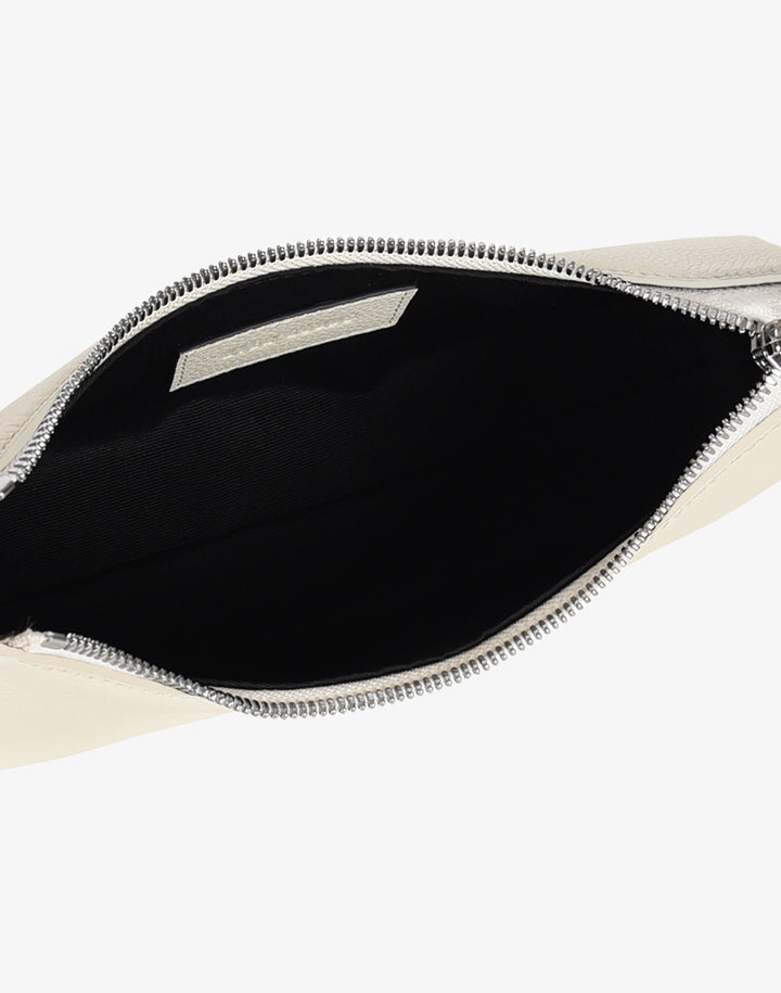 recycled genuine leather mini shoulder bag white pebbled leather #color_white