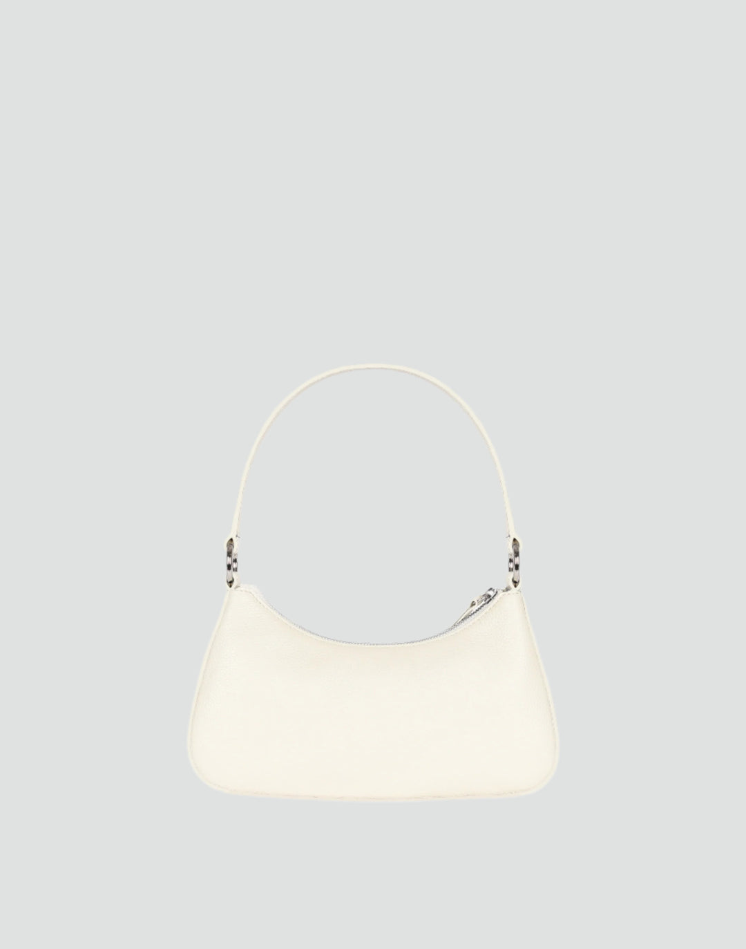 recycled genuine leather mini shoulder bag white pebbled leather #color_white