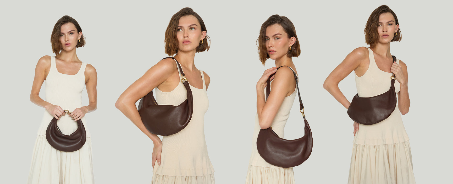 the piccola convertible crescent bag- 4 ways to wear it