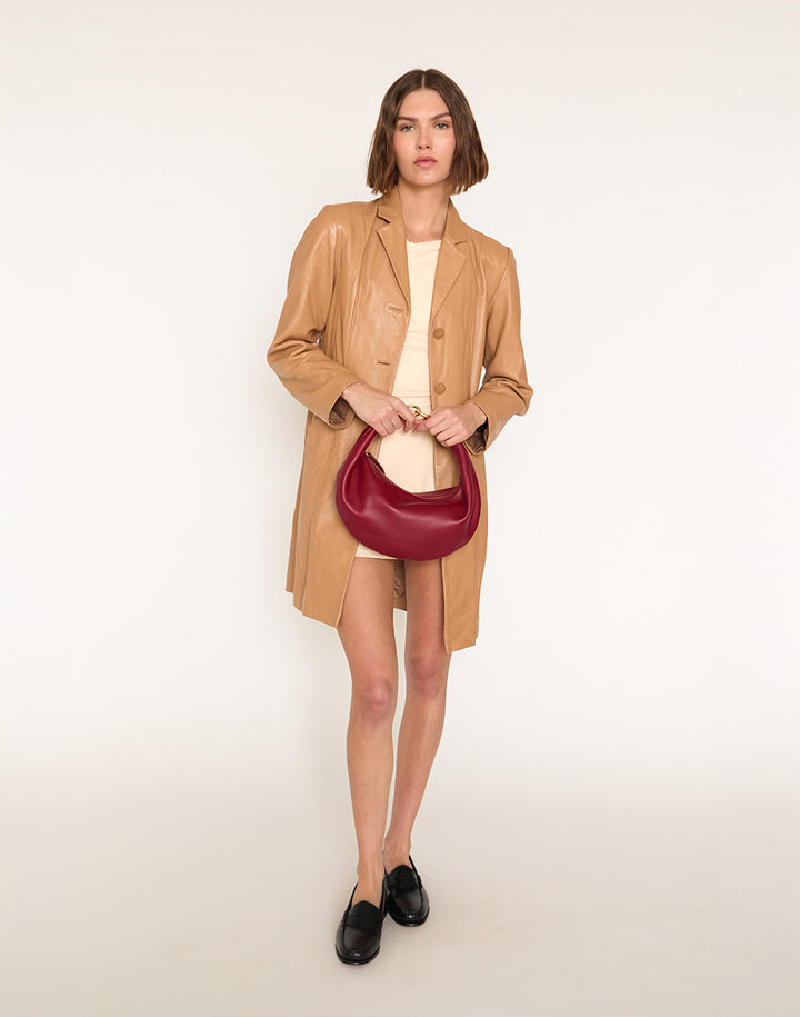 HYER GOODS convertible crossbody hobo Piccola ring bag #color_dark-cherry-red