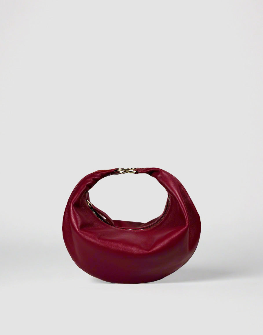HYER GOODS convertible crossbody hobo Piccola ring bag #color_dark-cherry-red
