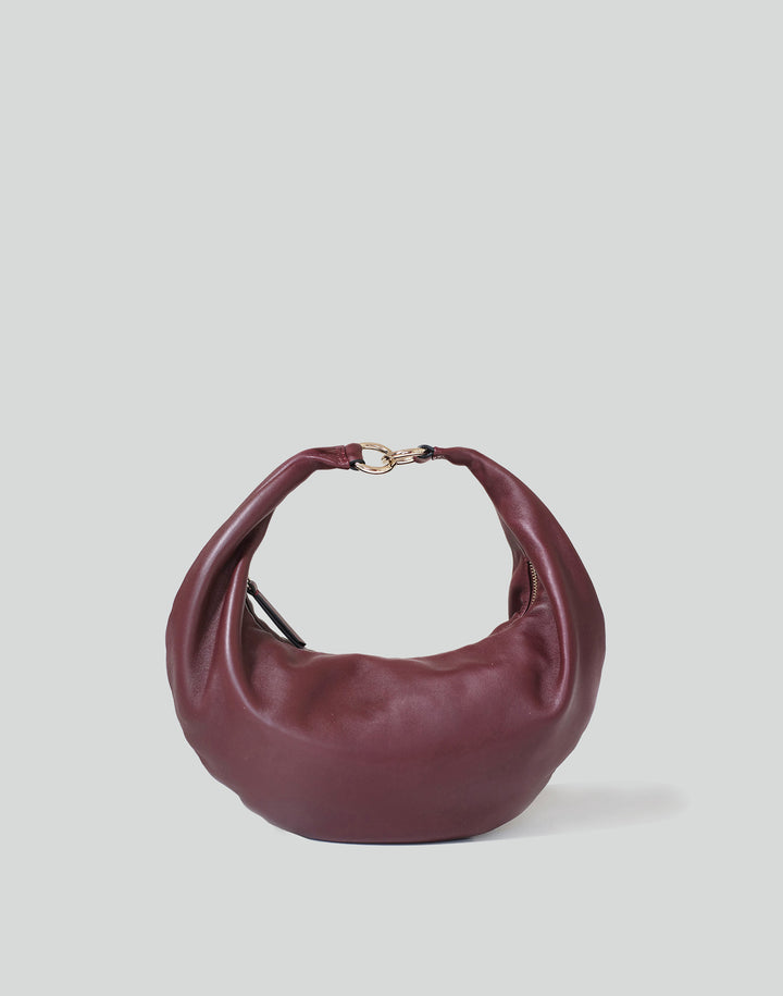 hyer goods ring bag convertible leather hobo bag#color_burgundy