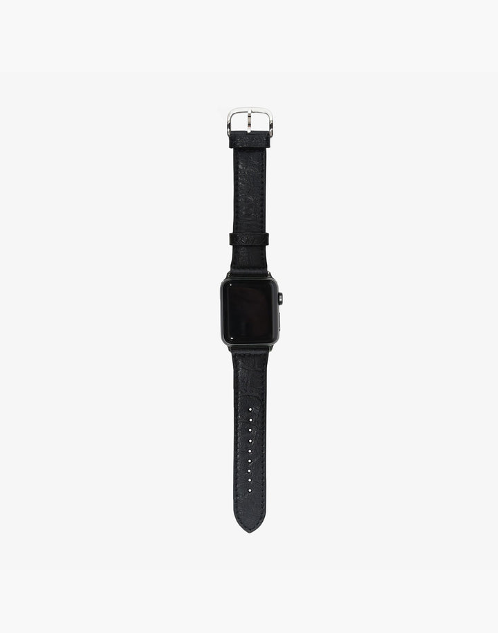 Hyer Goods recycled leather Apple Watch Band#color_black-croc